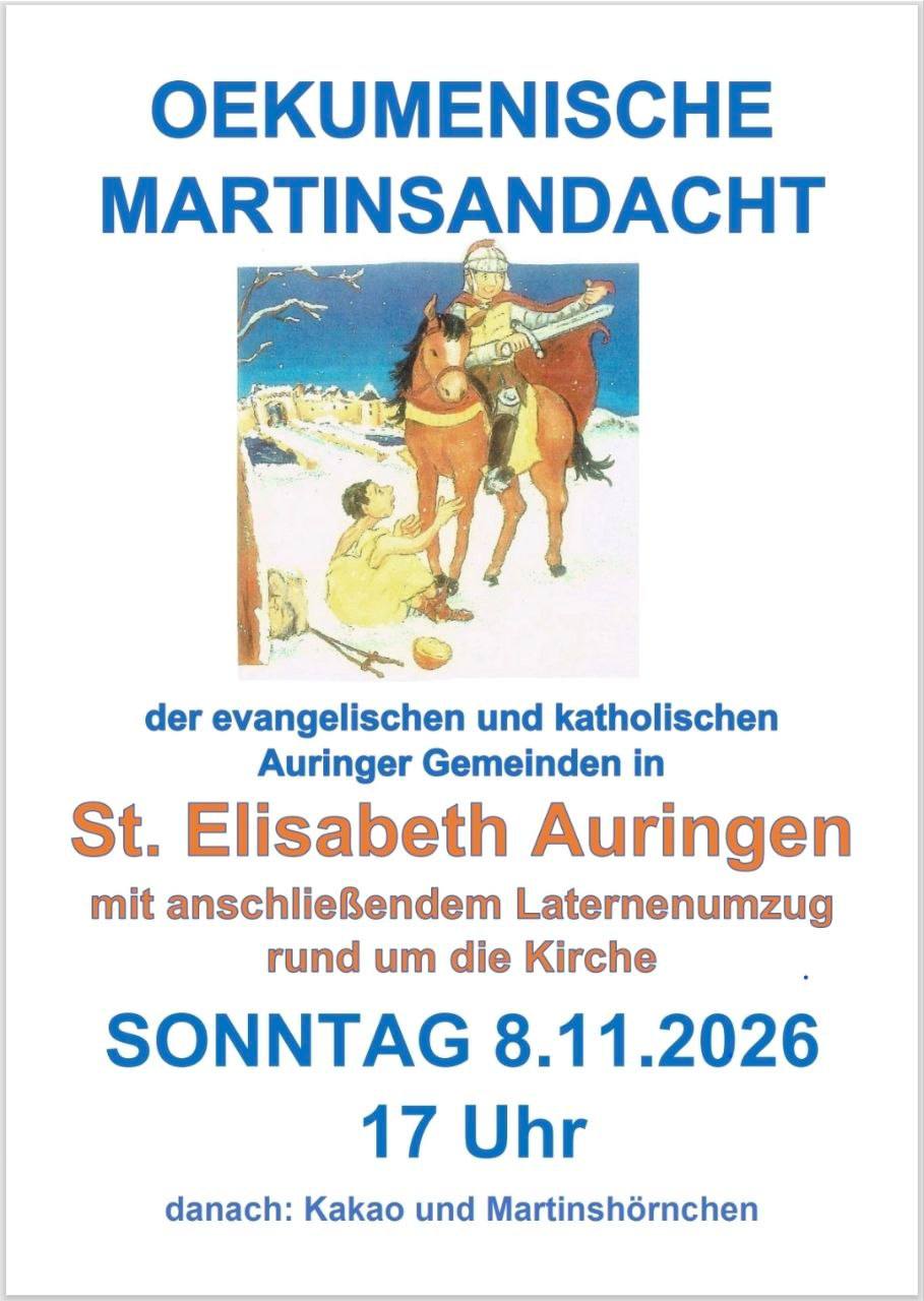 Ökumenischer Gottesdienst zum St. Martin mit Laternenumzug
